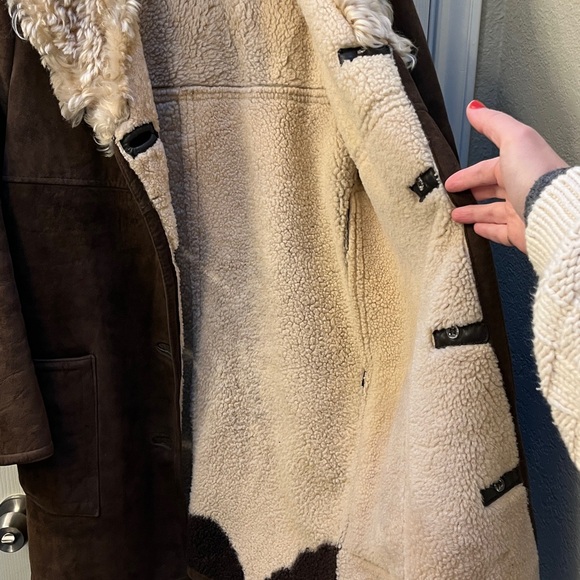 Vintage Lambskin penny lane suede shearling chocolate brown coat- medium - Picture 15 of 16